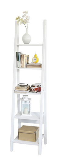 Sobuy - High 5-Tiers Ladder Wall Bookcase and Shelving Unit,FRG101-W
