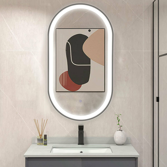 Led Large Wall Mirror with Defogger for Bathroom - Livingandhome