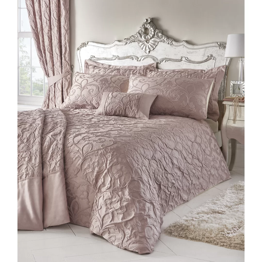 Blush Pink Luxury Jacquard Duvet Cover Set