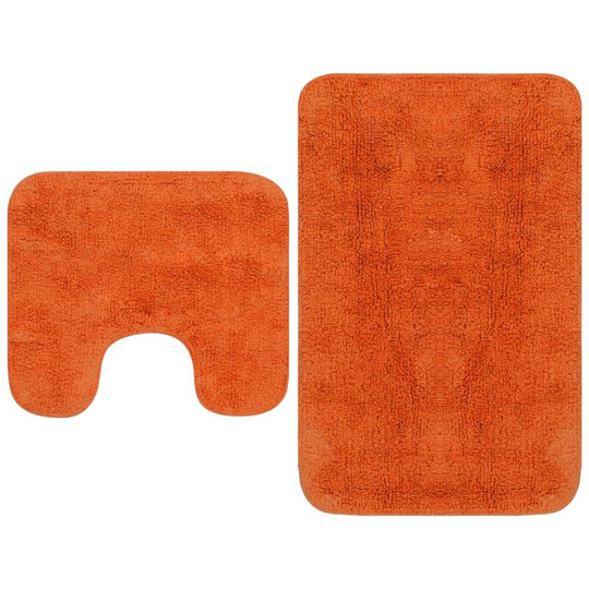 Hommoo Bathroom Mat Set 2 Pieces Fabric Orange