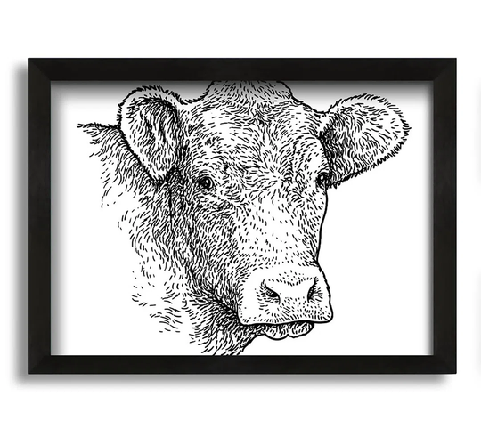 The Sketchy Cow - Picture Frame Graphic Art on Canvas