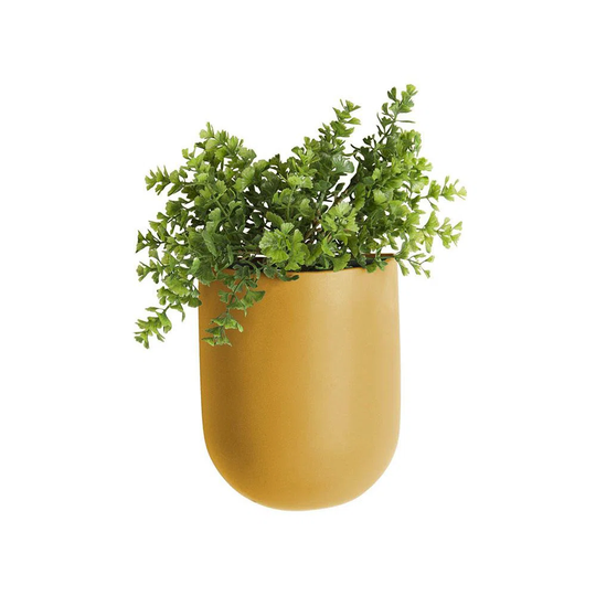 Yellow Oval Wallmounted Ceramic Planter