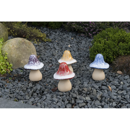 Set Of 2 Decorative Bird Huts Purple & Yellow