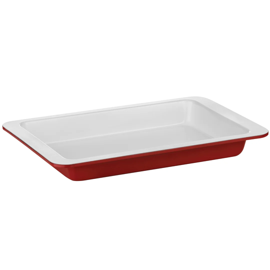 Ceramic Coated Rectangular Baking Dish in Red / White