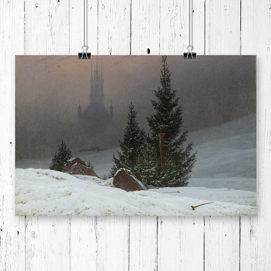 'Winter Landscape' by Friedrich Caspar David Graphic Art