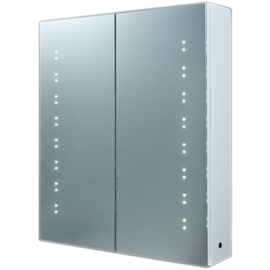 Vegas 600mm x 700mm 2 Door led Mirrored Cabinet - White