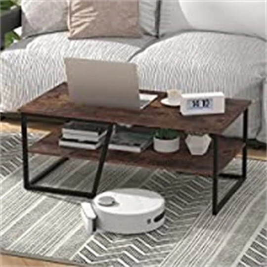 Coffee Table,Living Room Table With Shelf,Square Farmhouse Central Table Wooden Tabletop And Metal Frame, 42" Modern Cocktail Table Tea Table,Rustic B