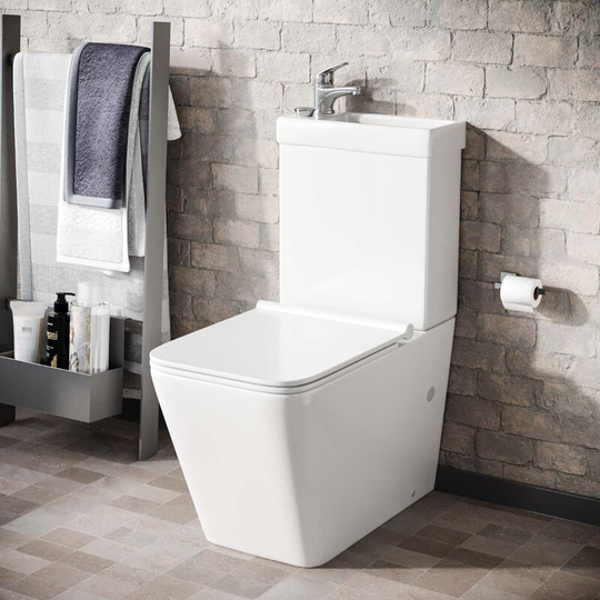 Neshome - Nova 2 in 1 Combo Toilet and Basin Cloakroom Space Saver Unit and Basin Tap Set