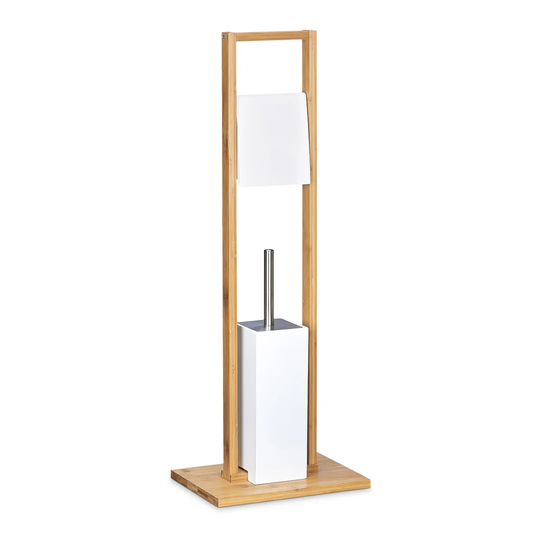 Stoffel Freestanding Toilet Roll and Brush Holder