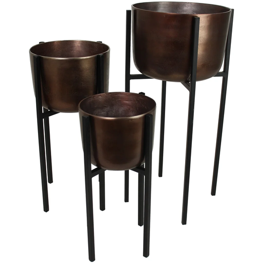 Jayceon 3 Piece Metal Plant Pot Set