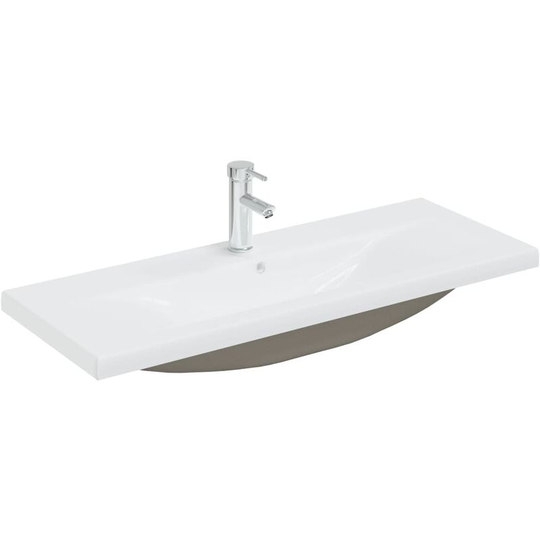 Built-in Basin with Faucet 101x39x18 cm Ceramic White FF148627_UK - Topdeal