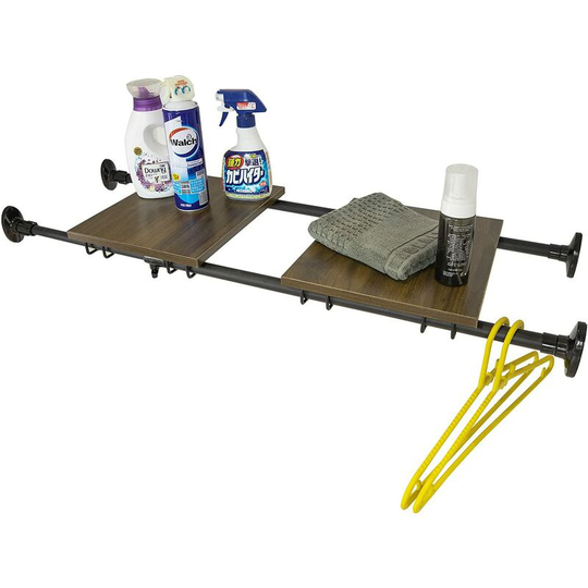 SoBuy Telescopic Shelf with 2 Removable Shelves,Adjustable Plant Flower Shelf,Clothes Shelf,Over Washing Machine Shelf,SoBuy KLS10-SCH