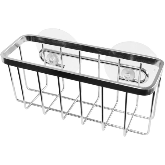 Kitchen Sponge Holder Stainless Steel Sink Basket Sorage Braket Rustproof Waterproof Liquid Drainer Rack,model:Silver
