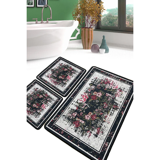 Korinthian 3 Piece Rectangle Bath Rug Set