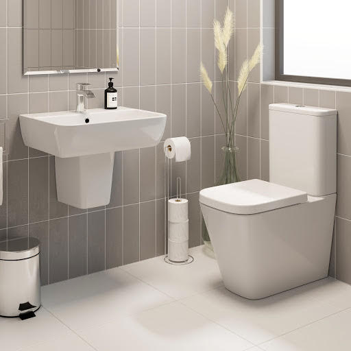 Toilet & Wall Hung Semi Pedestal Basin Cloakroom Suite