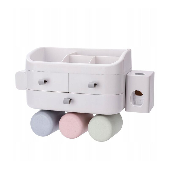 Bathroom wall mount Bathroom holder Toothpaste 3 cups