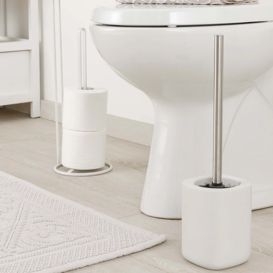 Symple Stuff Modern Toilet Brush With Toilet Brush Holder In Anthracite Gray Ceramic 10.5X10.5X41 Cm