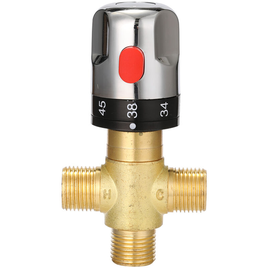 Superseller - Bathroom Adjustable Thermostatic Mixer Valve Brass Water Mixer Hot/Cold Water Mixing Temperature Control Valve