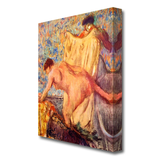 Withdrawing from the Bathtub by Edgar Degas - Wrapped Canvas Painting Print