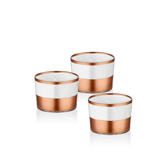 3 Piece Glass Tabletop Votive Holder Set with Candle Included