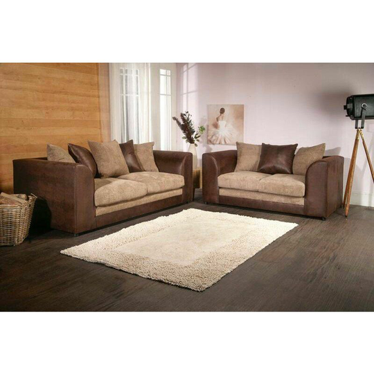 Darcey 3 Seater & 2 Seater Sofa Set - Brown & Coffee