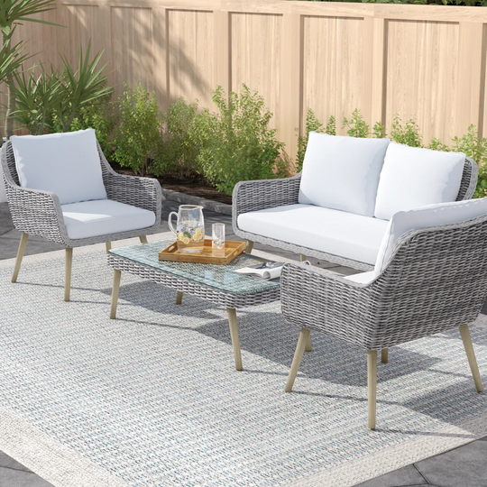 Deanna Rattan 4 - Person Seating Group with Cushions