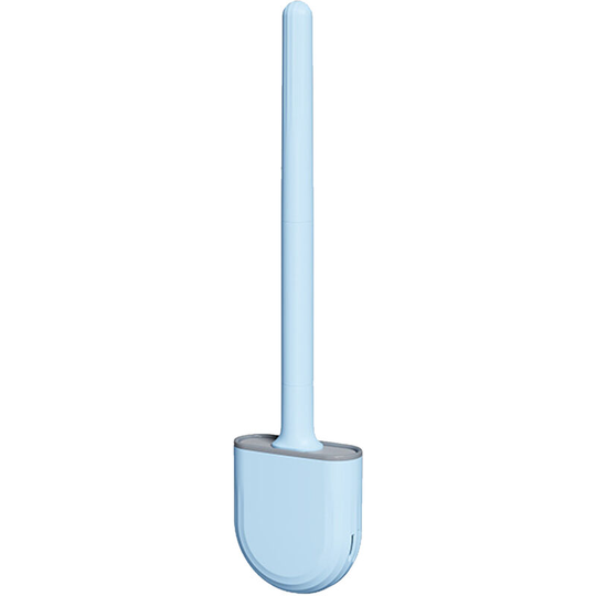 Wall-mounted Toilet Brush and Holder Soft tpr Bristles Toilet Brush No-drilling Bathroom Deep Cleaning Toilet Brush No Dead End Cleaning Brush,Blue
