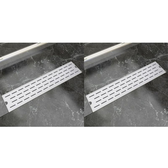 Linear Shower Drain 2 pcs Line 530x140 mm Stainless Steel VD18842 - Hommoo