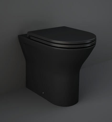 RAK Feeling Rimless Back to Wall Toilet Pan & Soft Close Toilet Seat - Matt Black