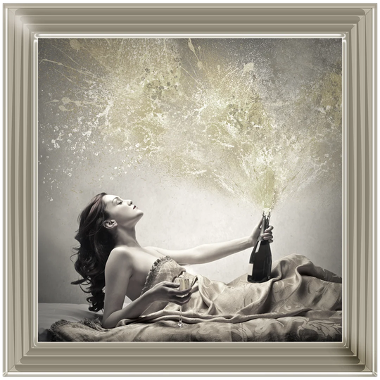 Champagne in Bed - Picture Frame Graphic Art