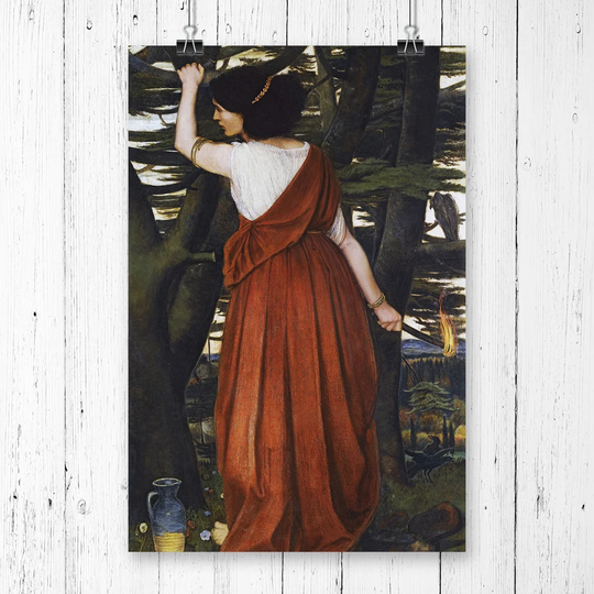 'Lady with a Torch' by John Roddam Spencer Stanhope Painting Print