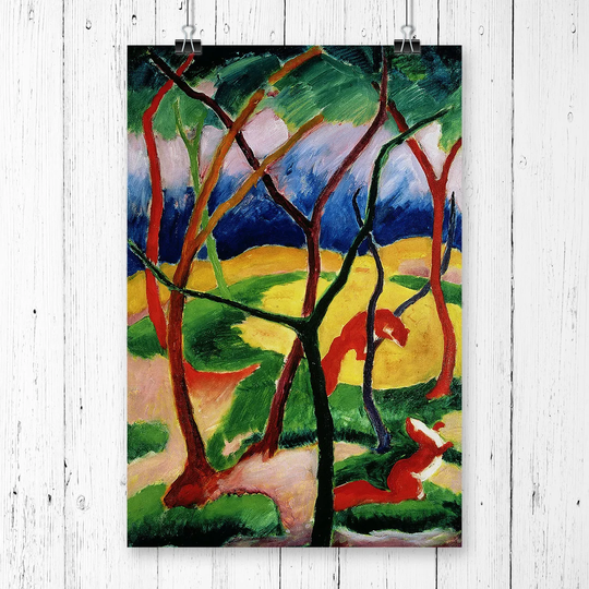 'Weasels Playing' by Franz Marc Printing Print