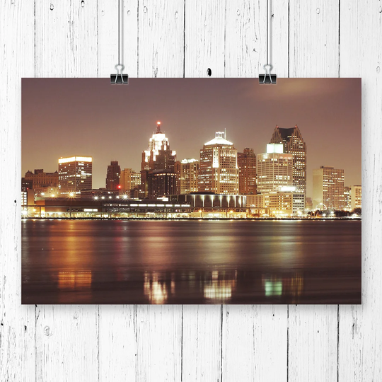 'Skyline City of Detroit' Graphic Art
