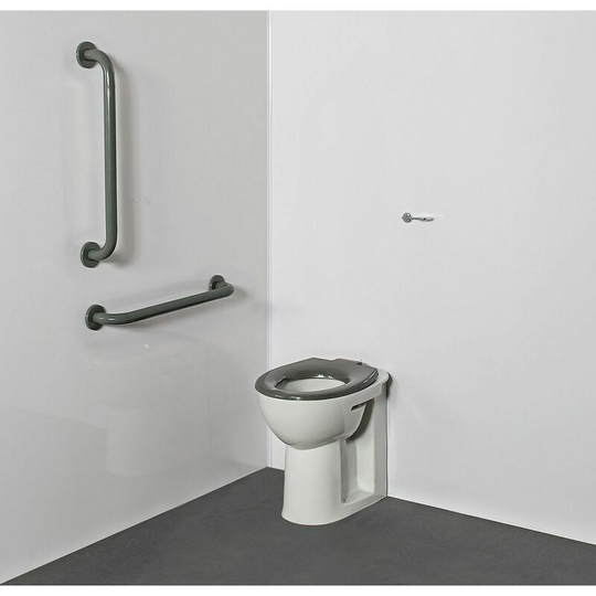 NymaCARE Doc m Bathroom Toilet Pack Disabled Ambulant Grab Rails Grey - White - Nymas