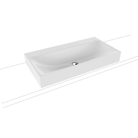 Cool Grey Steel Enamel Rectangular Countertop Bathroom Sink