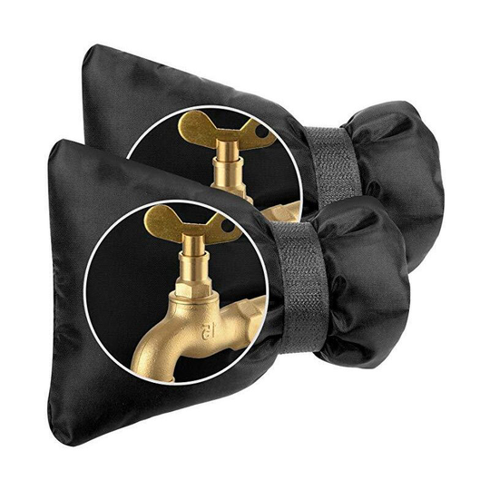2 Pack Outdoor Faucet Cover Socks Compatible with Winter Freeze Protection, Black