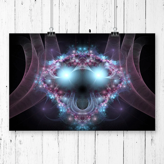 'Purple Fractal Abstract Art' Graphic Art