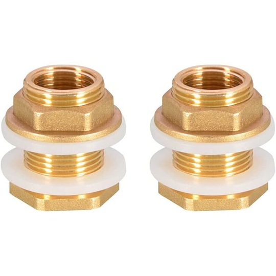 Perlerare - Set of 2 3/4 Brass Reservoir Water Fitting Adapter Faucet Rain Bucket Plug Brass Reservoir Cap for Faucet Rain Bucket Reservoir