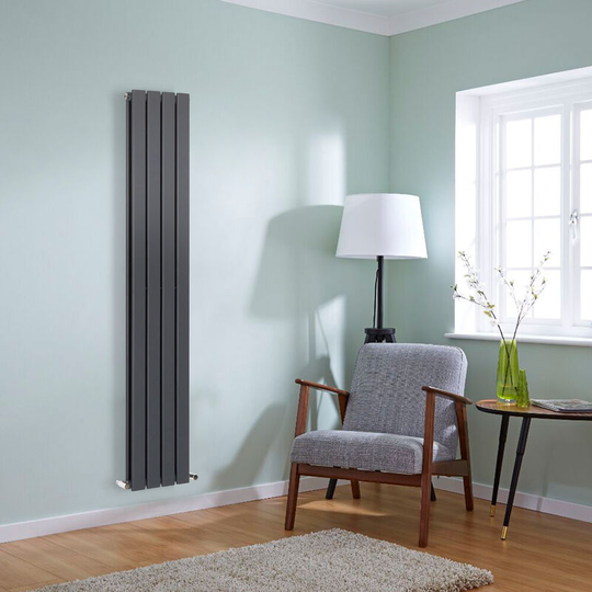 NRG - Anthracite Flat Panel Radiator Designer Column Bathroom Central Heating Double 1600x272mm
