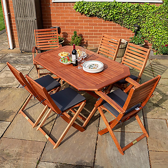 Asante 6 Seater Dining Set with Cushions