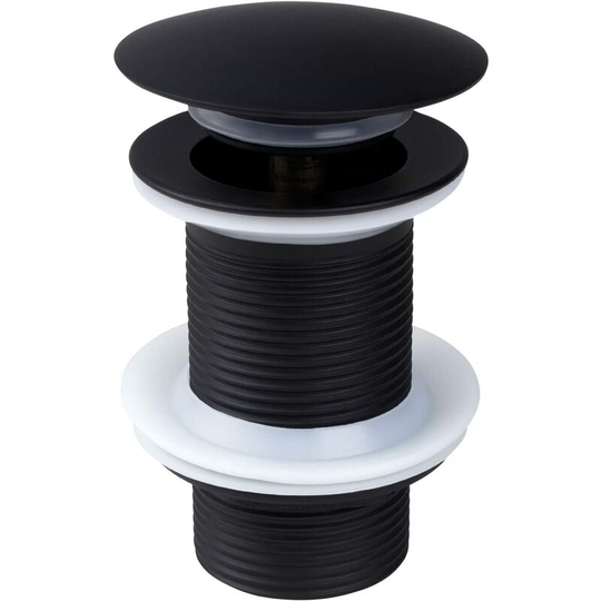 Bearsu - Black Sink Waste Without Overflow, Universal Black Pop Up Sink Waste, Waste Without Overflow, Waste Without Overflow, Automatic Pop Up Waste