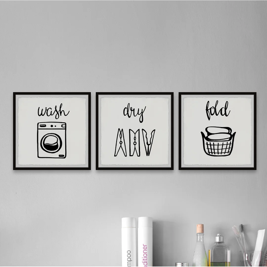 Do the Laundry - 3 Piece Picture Frame Drawing