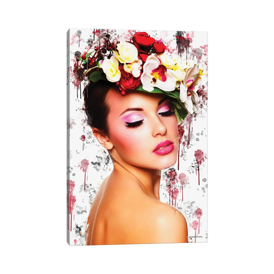 Flower Devine Mixart by Johan Marais - Wrapped Canvas Photograph