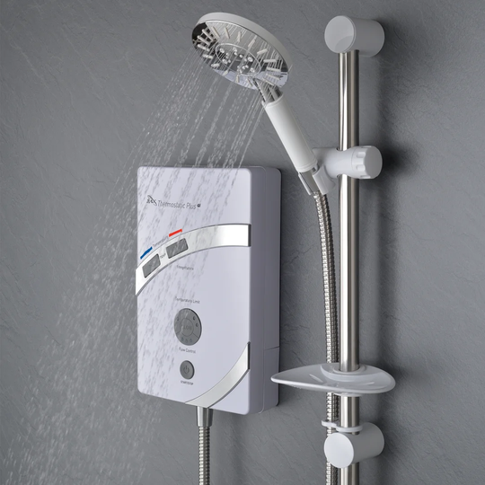 Plus Qi Thermostatic Power Shower with Slide Bar Shower Head