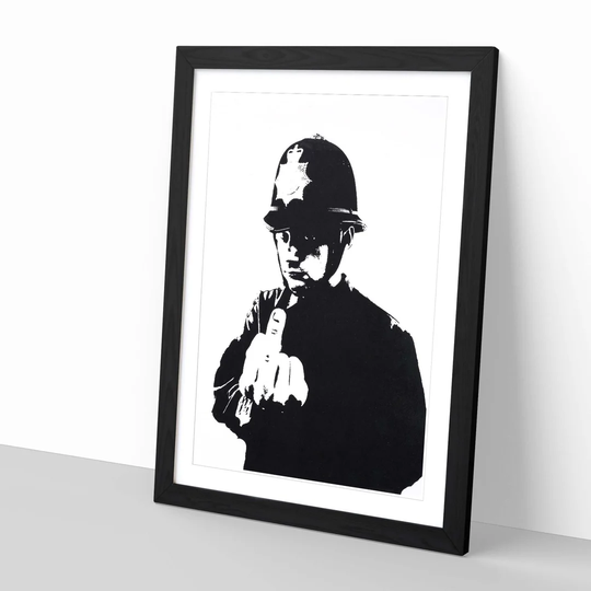 'Rude Copper Graffiti' by Banksy Framed Painting Print