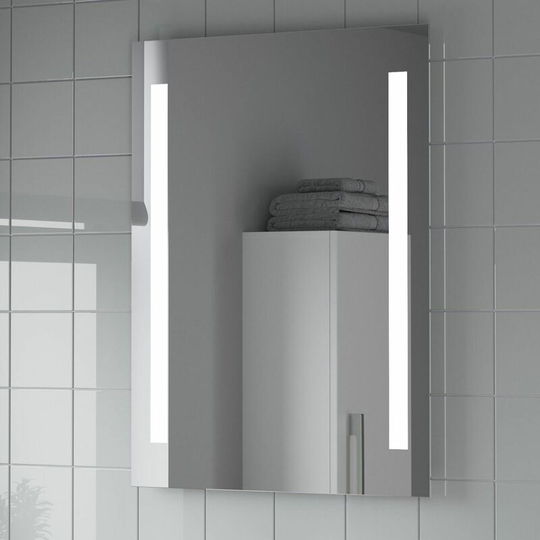 Bathroom Mirror LED Illuminated Mains Power Contemporary IP44 Rated 600x800mm - Silver