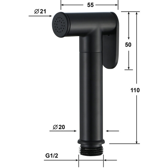 Black Hand Held Bidet Sprayer Cold Water Hand Shower Toilet Hygiene Wall Mounted Brass Hand Shower Bidet Brushed Gold Bidet Sprayer Bidet Sprayer