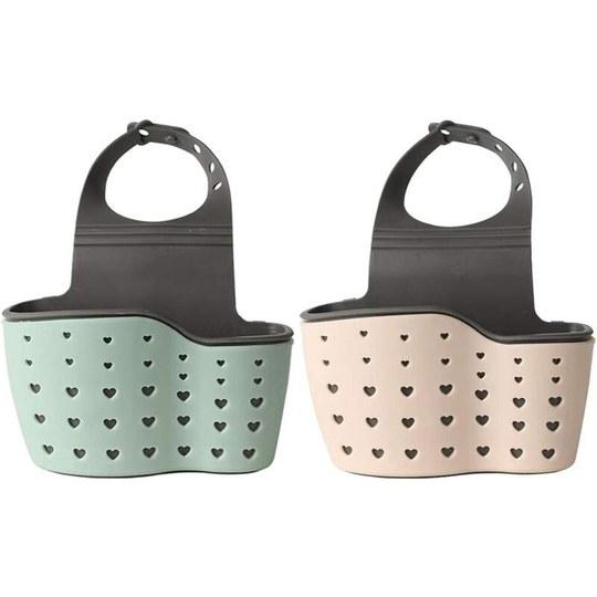 2pcs Soap Sponge Drainer Hanging Basket,Sink Hanging Storage Shelf for Finishing and Draining Kitchen Sponges Scrubbers Soap Brushes Washing