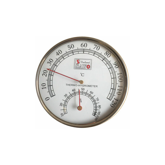 Rlife Digital Hygrometer Thermometer, Stainless Steel 2 in 1 Sauna Room Hygrometer Thermometer 0-120°C, Indoor Temperature and Humidity Measurement, 1