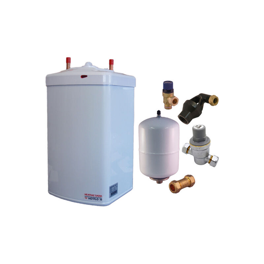 Heatrae Sadia - Hotflo 10 Litre Instant Water Heater 50148 & Unvented Kit d